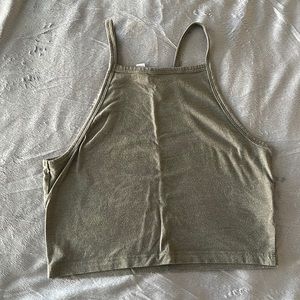 Olive green racerback crop top
